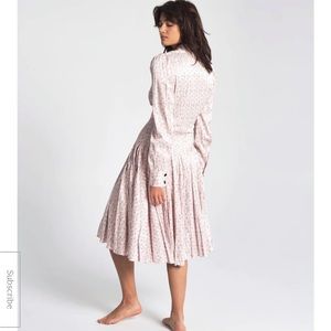 Rachel Antonoff  Fanny pleated dress New with Tag Puff Sleeves button do…